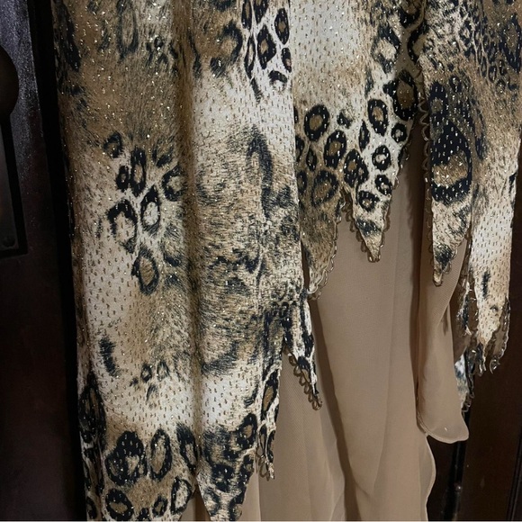 y2k leopard print dress with floral roses on collar - Picture 2 of 3